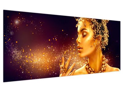 Bild auf Leinwand - Goldenes Make-up