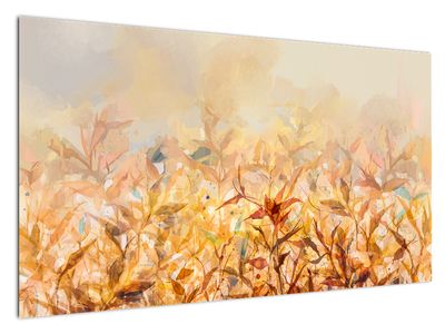 Slika - Listje v jesenskih barvah, oljna slika