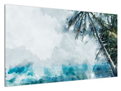 Obraz palmy nad mořem