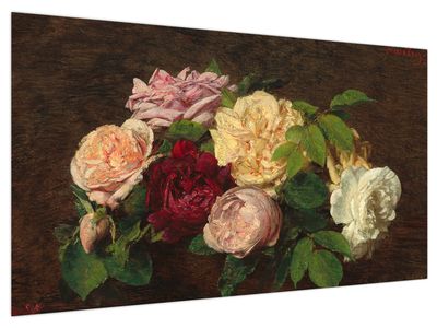 Obraz - Henri Fantin-Latour, Roses de Nice on a Table, reprodukce