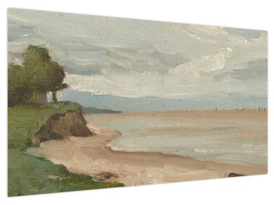 Schilderij - Jean-Baptiste-Camille Corot, Beach Near Etretat, reproducties