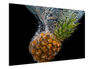 Schilderij - Ananas in het water