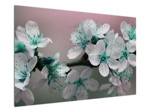 Tablou cu floare - turcoaz