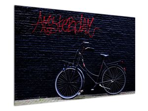 Egy kerékpár képe Amszterdamban