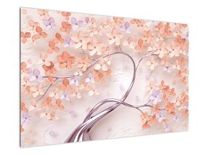 Tablou florilor de pom din coral - abstract