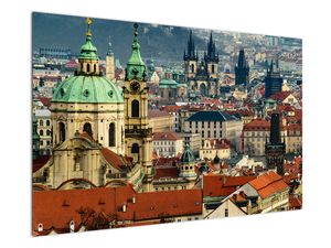 Schilderij - Panorama van Praag