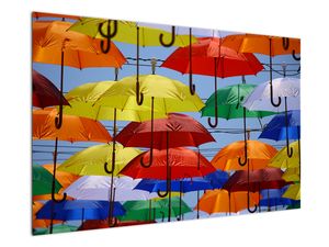 Obraz kolorowych parasoli