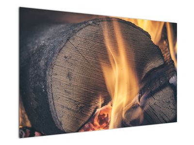 Obraz płonącego drewna