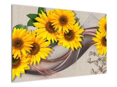 Obraz - Świecące kwiaty słonecznika