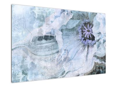 Tablou - Frescă florală pe un perete de cărămidă