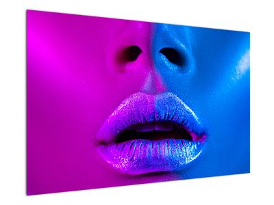 Schilderij - Kleurige lippen