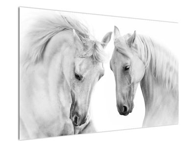 Schilderij - Witte paarden