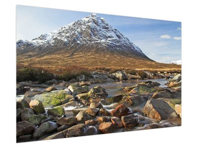 Bild auf Leinwand - Berg mit Fluss