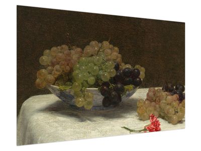 Obraz - Henri Fantin-Latour, Still Life with Grapes and a Carnation, reprodukce