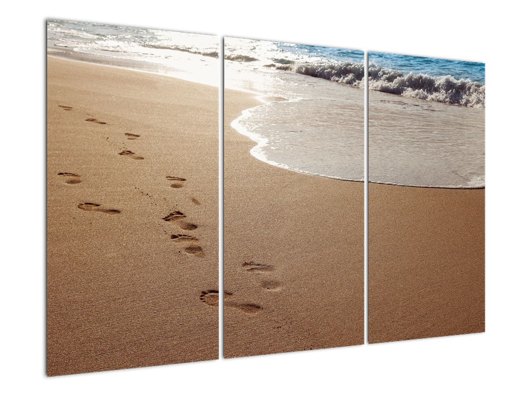 Obraz - stopy v písku a moře (V020583V120803PCS)