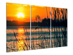 Obraz - Zachód słońca nad jeziorem