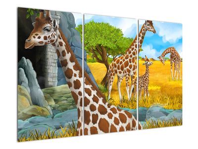Slika - Družina žiraf