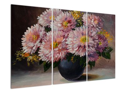 Kép - olajfestmény, virágok a vázában