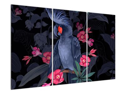 Obraz - Papagáj medzi kvetmi