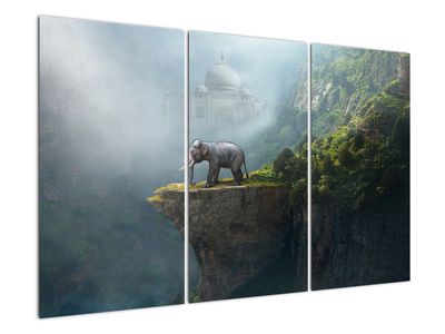Tablou - Elefant în vârful Taj Mahalului