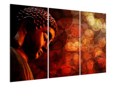 Schilderij - Boeddha in rode tinten