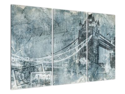 Schilderij - Tower Bridge in koude tinten