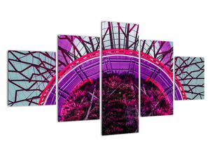 Tablou abstrac - crengi violete