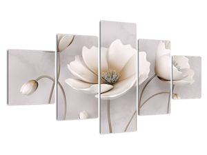 Schilderij - Witte bloemen (V020898V12570)