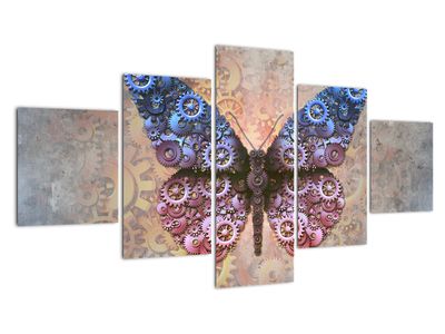 Schilderij - Steampunk vlinder