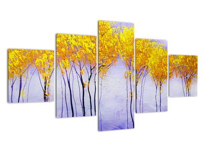 Schilderij - Gele bomen