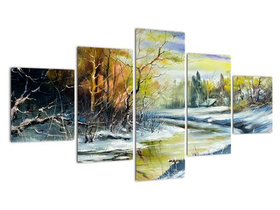 Tablou - Râu de iarnă, pictură în ulei