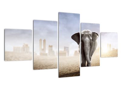 Obraz - Słonie w wielkim mieście