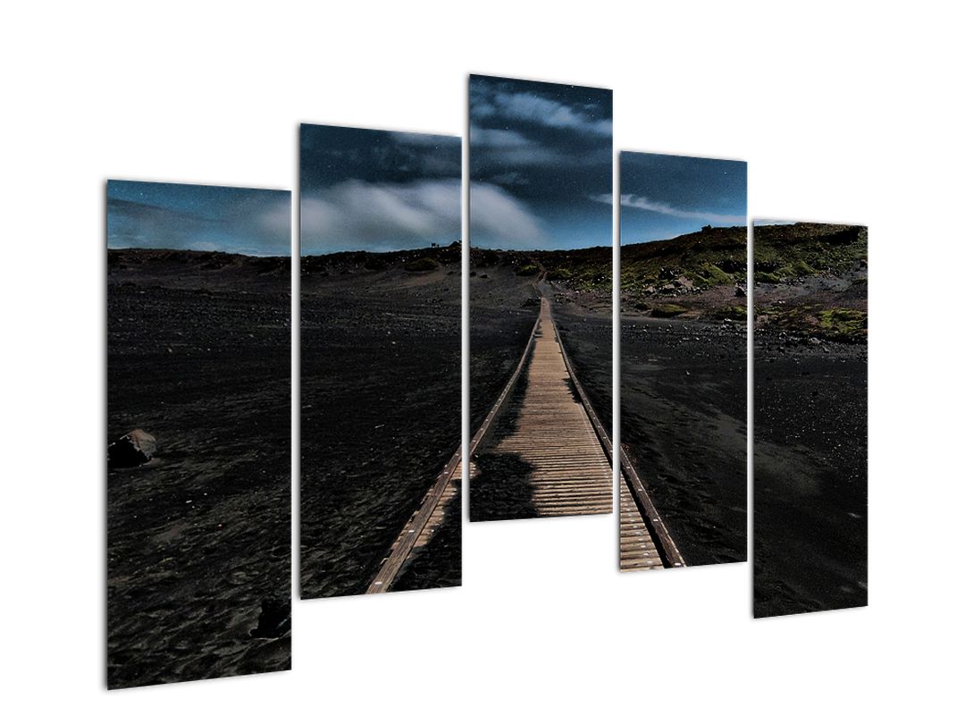 Obraz dřevěné cesty za soumraku (V020643V12590)