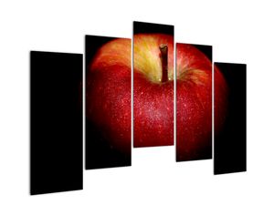Az alma képe és a fekete háttér