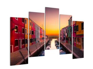 Obraz - Zachód słońca, wyspa Burano, Wenecja, Włochy