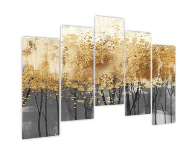 Bild auf Leinwand - Goldene Bäume