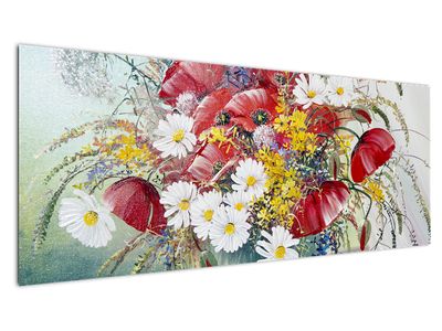 Schilderij - Vaas met wilde bloemen