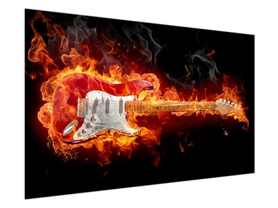 Obraz - Gitara v plameňoch