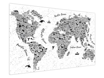Obraz - Mapa z piktogramů