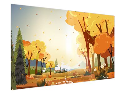 Obraz - Podzimní krajina, ilustrace