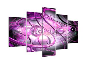 Schilderij - Prachtige paarse abstractie