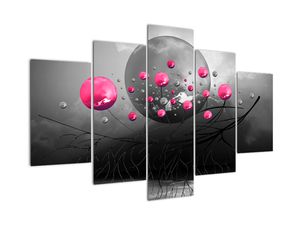 Obraz růžových abstraktních koulí