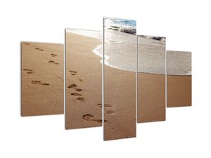 Slika - otisci stopala u pijesku i more