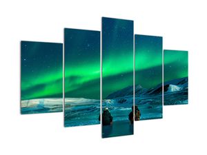 Tablou cu oameni la Aurora borealis (V021209V150105)