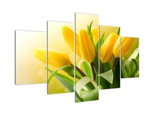 Schilderij - Gele tulpen
