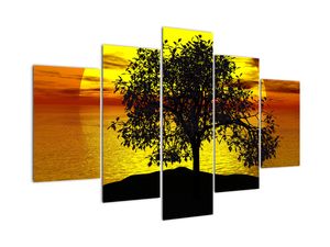Schilderij - Silhouet van een boom