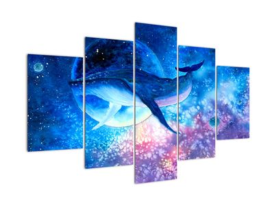 Schilderij - Kosmische walvis