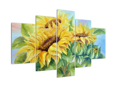 Bild auf Leinwand - Blühende Sonnenblumen