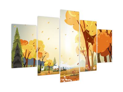 Obraz - Jesenná krajina, ilustrácie