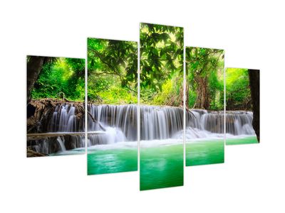 Bild auf Leinwand - Wasserfall in Kanchanaburi, Thailand